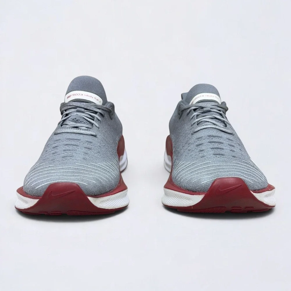 Nike ReactX Infinity Run 4 Mens 11.5 Running Shoes Cool Grey University Red